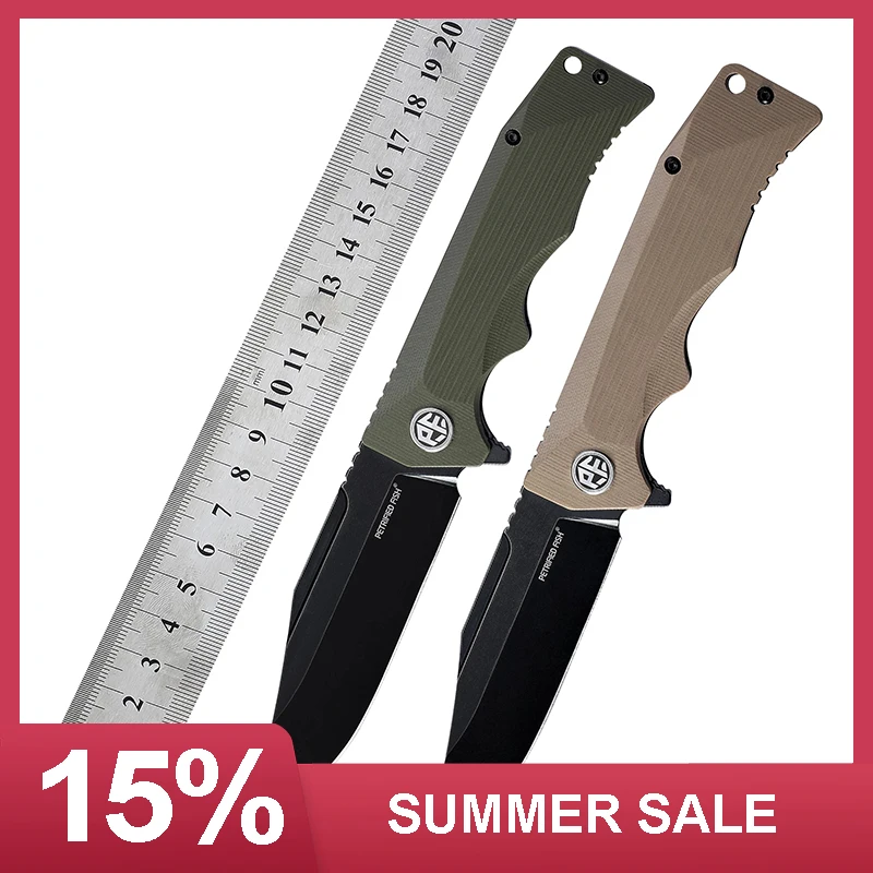 

Petrified fish 959 original folding knife D2 steel ceramic ball bearing system G10 handle outdoor EDC hunting camping knives