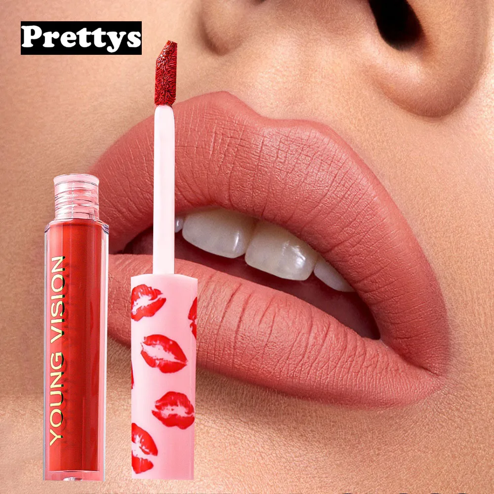 

12-Color Sexy Matte Lipstick Non-Stick Cup Waterproof Long-Lasting Lip Gloss Glaze Oil Tint Fixed Makeup Maquiagem Maquillaje