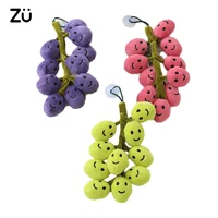ZU 20-26cm Cute a Bunch of Grapes Plush Toys Green Red Vitis Stuffed Fruit Dolls Baby Room Hang Decor Educational Gift