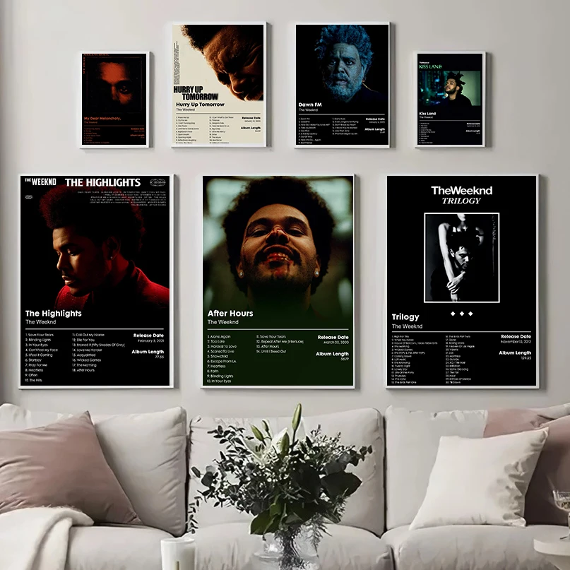 Фото Постер The Weeknd: Звезда хип-хопа, ретро-рэпер, эстетика, современные принты, холст, настенные картины, декор для дома и гостиной №1