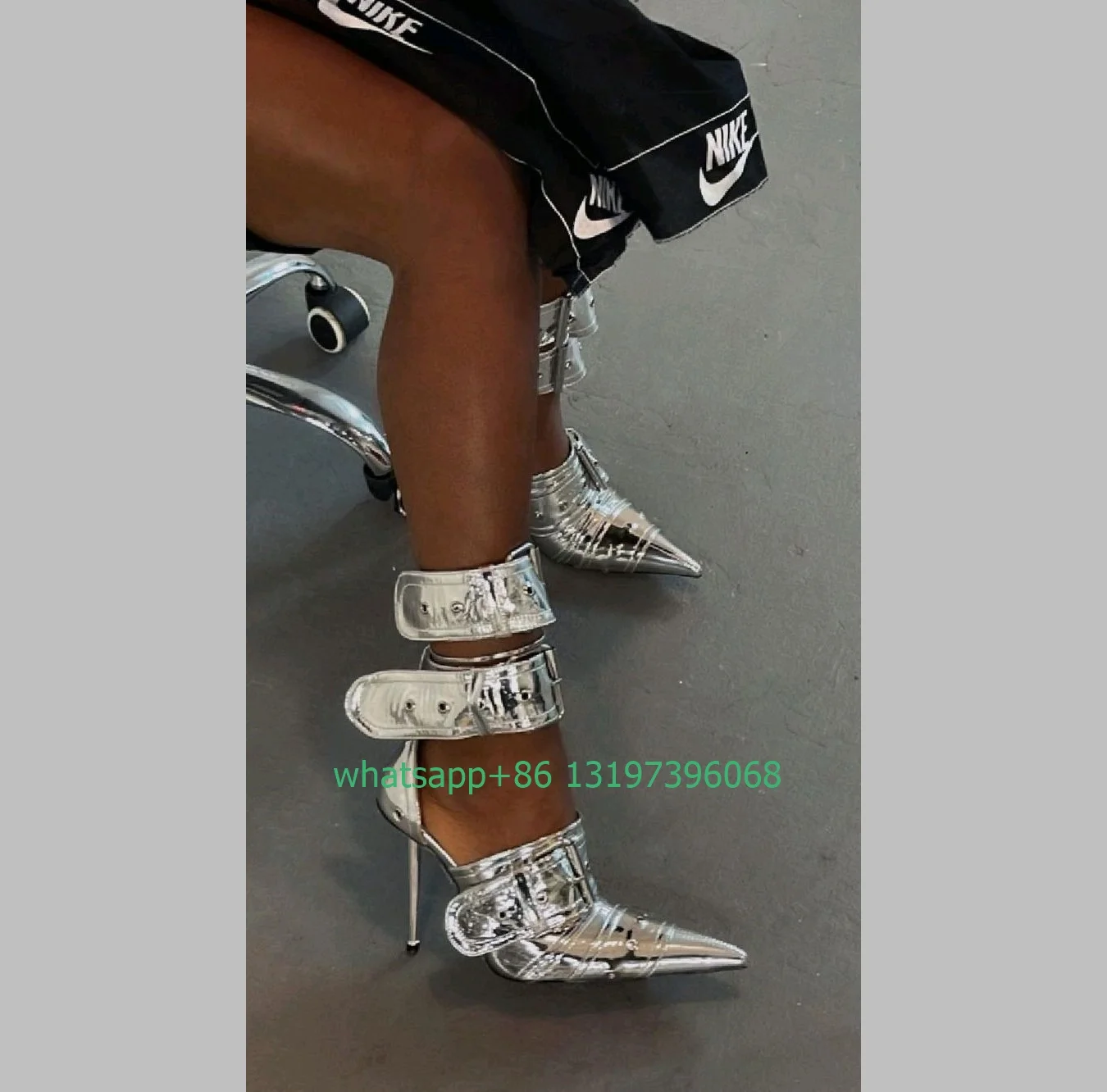 Женские стильные Серебристые туфли-лодочки Y2K на каблуке-шпильке винтажные туфли