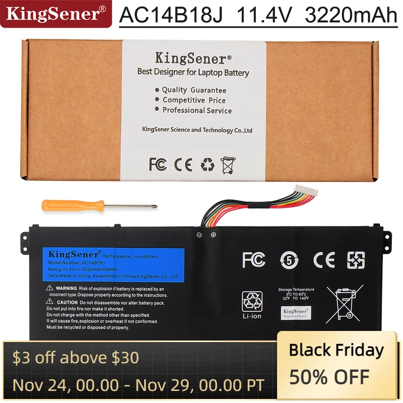 

Аккумулятор KingSener AC14B18J AC14B13J для ноутбуков Acer Aspire E3-111 E3-112 ID 11,4 m2 m2 N15Q3 N15W4 V