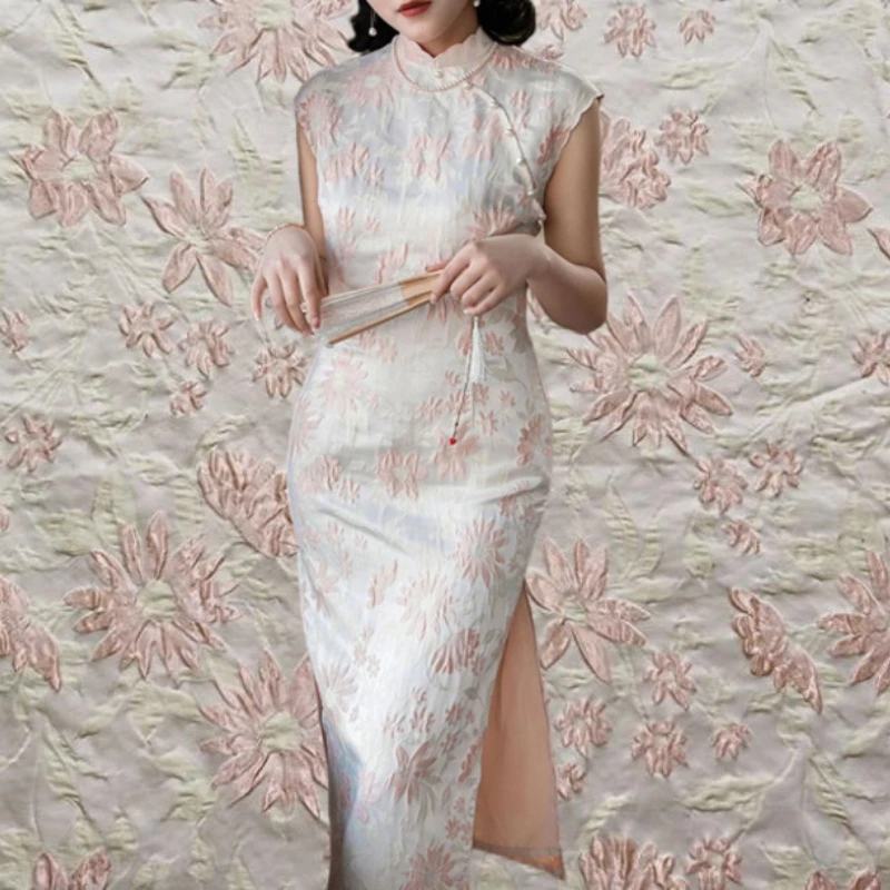 

Jacquard Brocade Fabric Spring Autumn Fashion Improved Cheongsam Dress Hanfu Yarn-dyed Fabrics Alibaba Express by the Meter