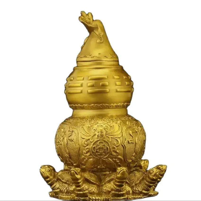 Чистая латунь Восемь бессмертных Тыква Багуа Город Фу Лу Шоу Сан Си Кай Гуй Сиань