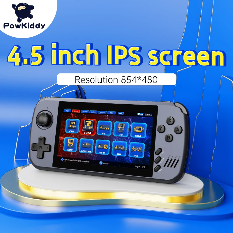 

POWKIDDY X39 Handheld Game Console 4.5 Inch Retro Game Players Cheap Toy Gifts Support Multiplayer Games PS1 Simulator