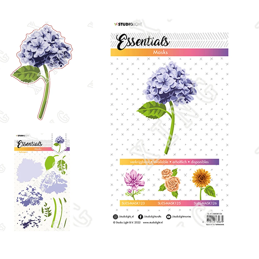 

2022 Arrival Hydrangea Essentials Cutting Stencil Scrapbook Diary Decoration Embossing Greeting Card Diy Handmadd Layering Molds