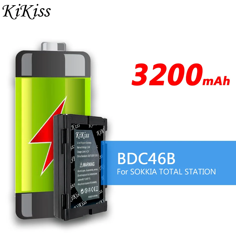 

Аккумулятор KiKiss BDC46B на 3200 мА · ч для SOKKIA TOTAL STATION SET230R SET300 SET330 SET530 SET630, цифровые аккумуляторы