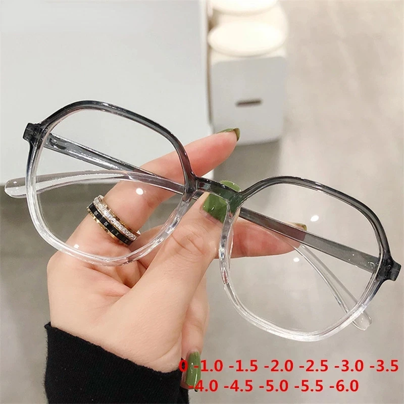

Women Reading Glasses Round Frame Myopia Glasses Clear Lens Gradient Design Prescription Glasses Men Glasses 0 To -6.0