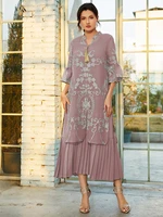 toleen women casual elegant maxi long dresses 2022 summer chic ruffled abaya muslim turkish evening party festival robe vestidos