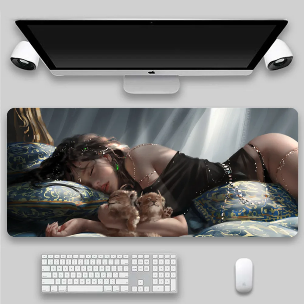 

90X40 Large Sizes DIY Ghost Blade Anime Mat Soft Gaming Mousepad Locking Edge XL XXL Game Personalized Rubber Keyboard Mouse Pad