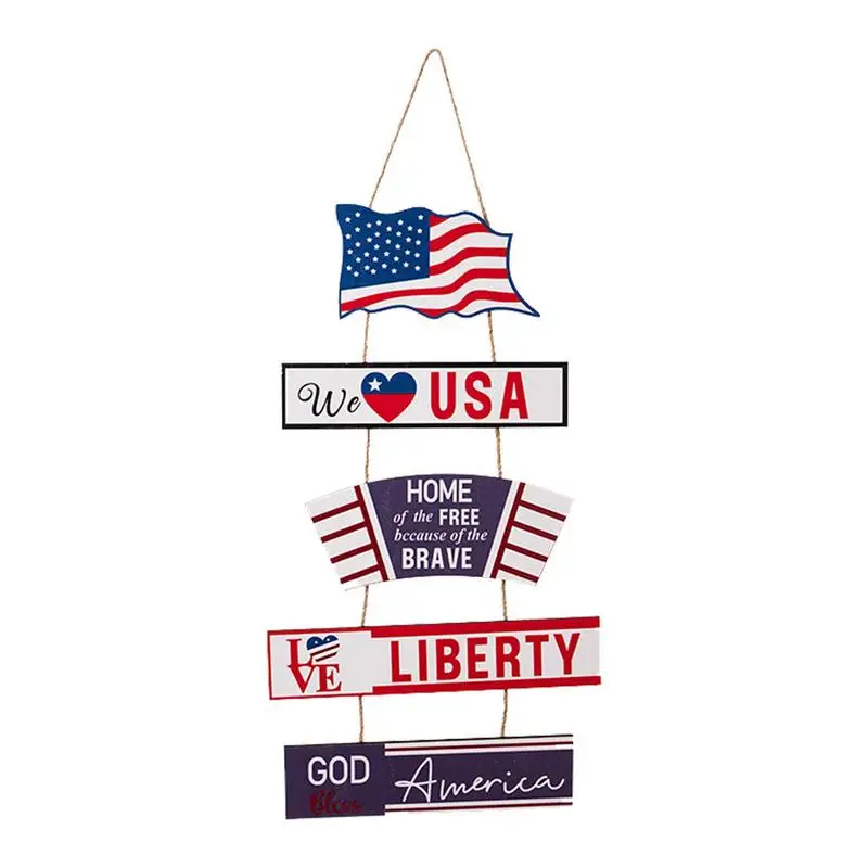 

4th Of July Welcome Door Sign Independence Day Wooden Hangings Sign Americana Memorial Porch Wall Window Farmhouse Party Home