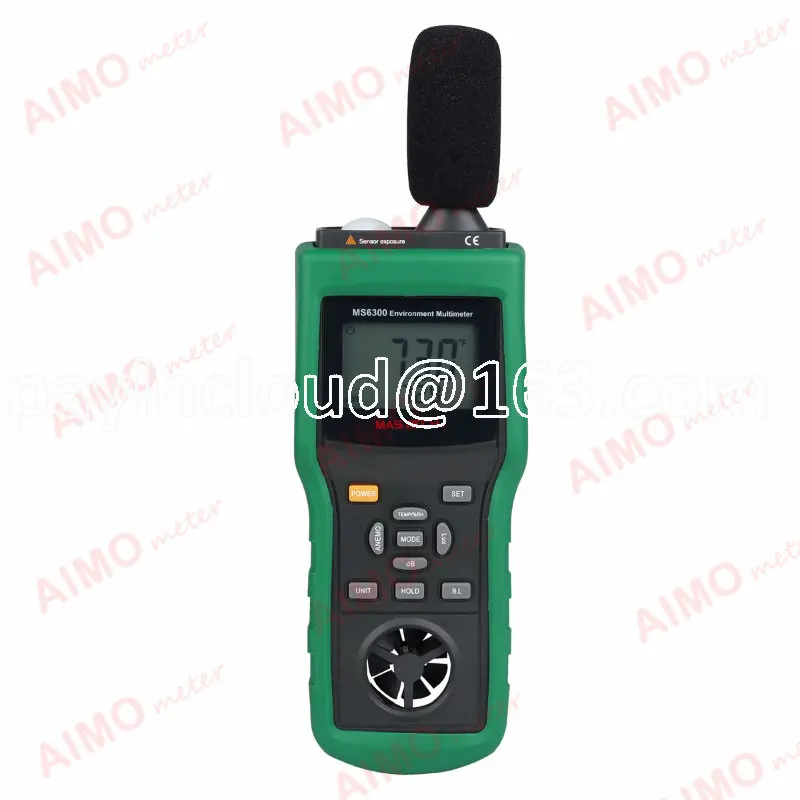 

Ms6300 Multifunctional Environment Detector Temperature Humidity Illuminance Wind Speed Air Volume Noise Meter