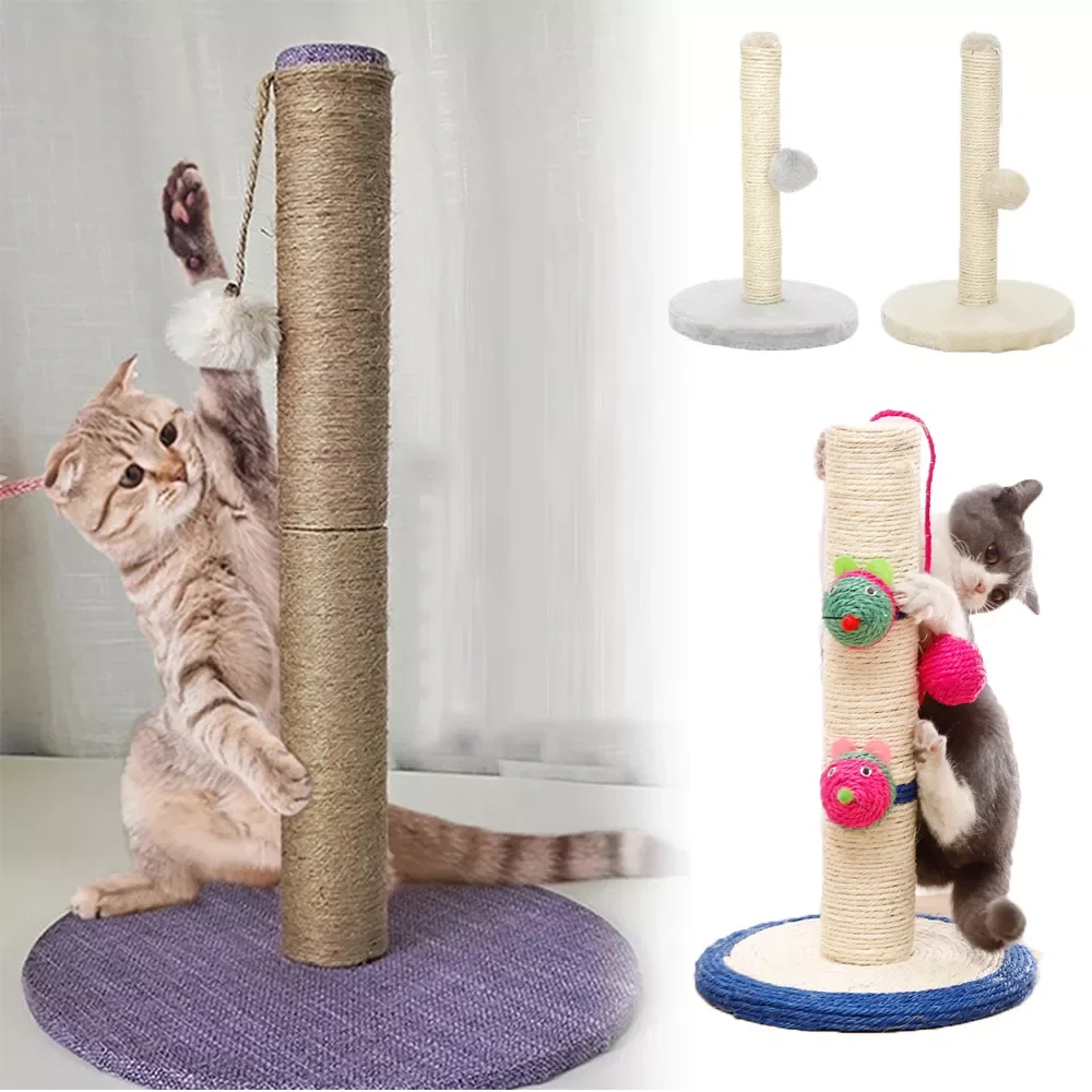 

2023New Pet Toy Sisal Cat Scratching Post for Cat Tree Kitten Cat Scratcher Jumping Tower Toy with Ball Cat scraper Protecting F