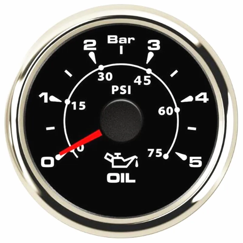 Устройства манометра масла 52 мм измерители давления черного 0-5 бар/0-75 фунтов на