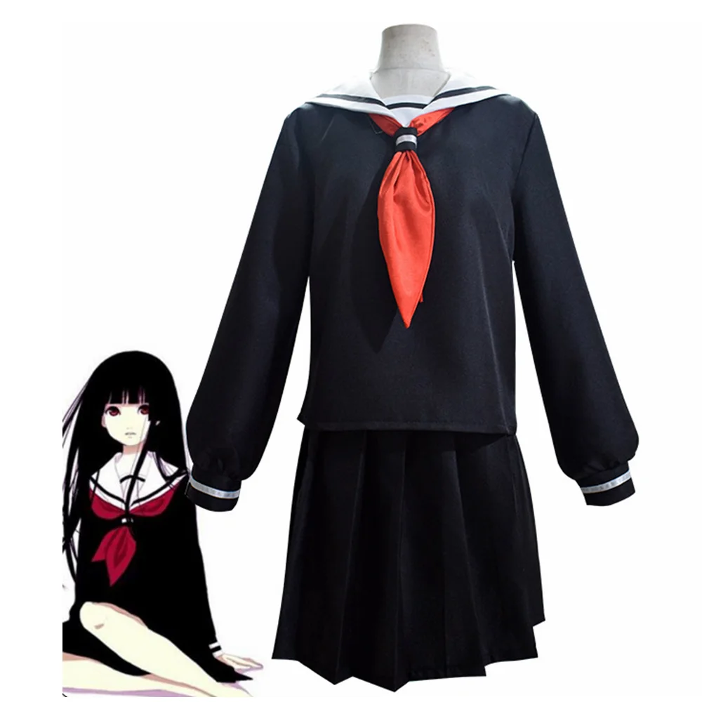 

Unisex Anime Cos Jigoku Shojo Hell Girl Enma Ai Cosplay Costumes Halloween Christmas Party Uniform Suits