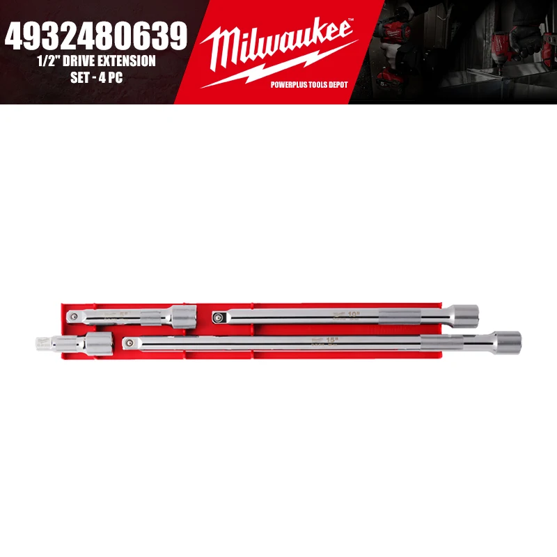 

Milwaukee 4932480639 Набор удлинителей привода 1/2 дюйма 4 шт