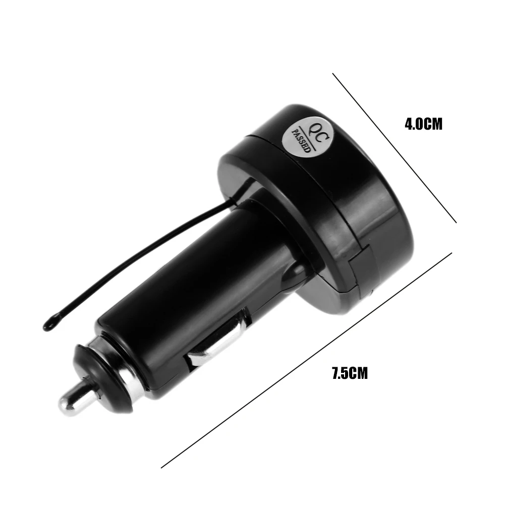 Цифровой автомобильный вольтметр термометр прикуриватель 2 в 1 измеритель