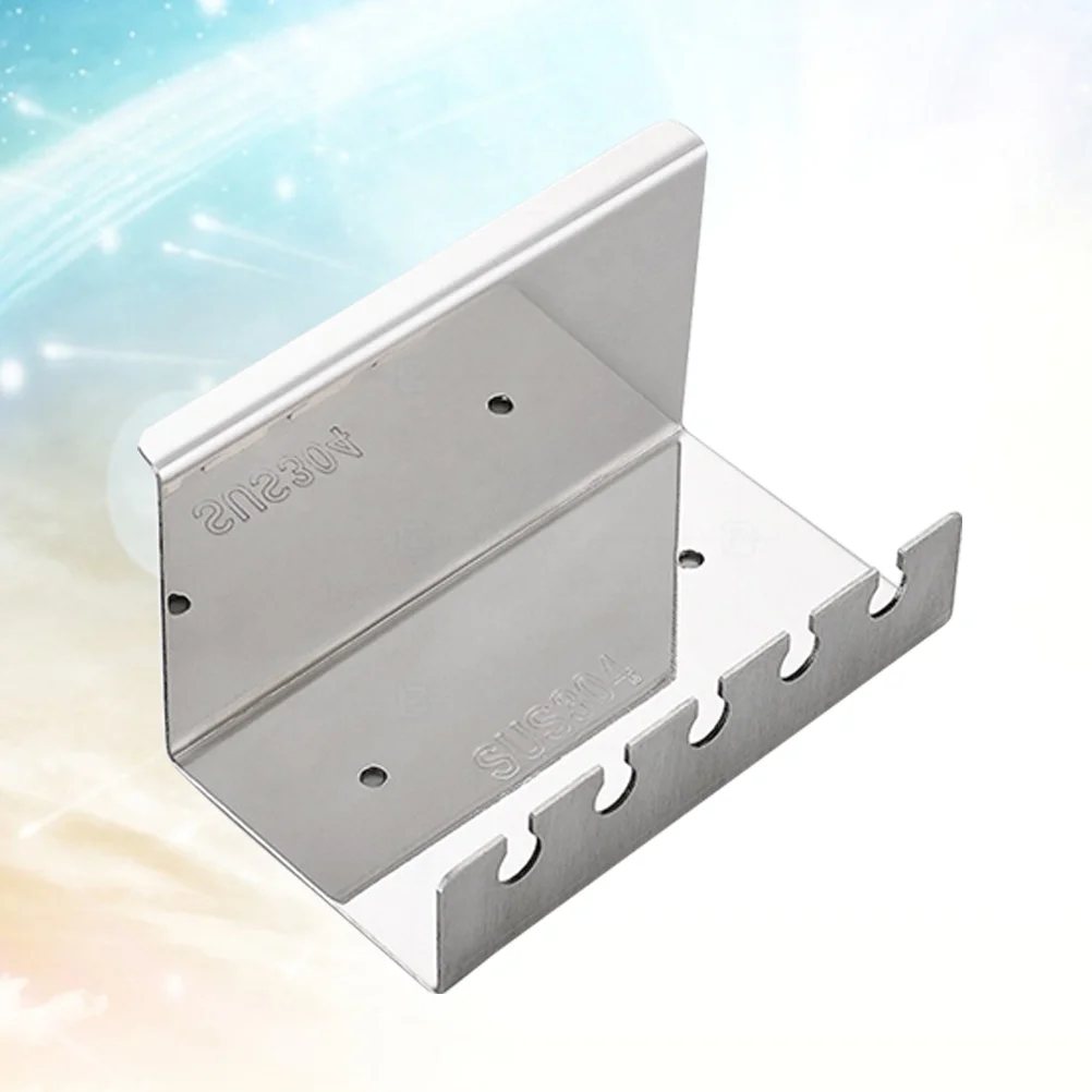 

Bathroom 304 Stainless Steel Holder Wall Mounted Stand Rack Toothpaste Rack for Home Bathroom (Punch - Five-position