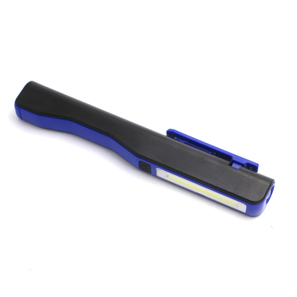 

Work Pen Light COB LED 3W Flashlight Battery Operated Emergency Attachable Lighting Hands-free Clip Lamp Torch Orange