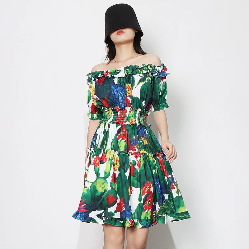 

Elegant Dresses For Women 2022 Summer Female Luxury Party Floral Dress Woman Fashion Designer High Quality Festival Clothing