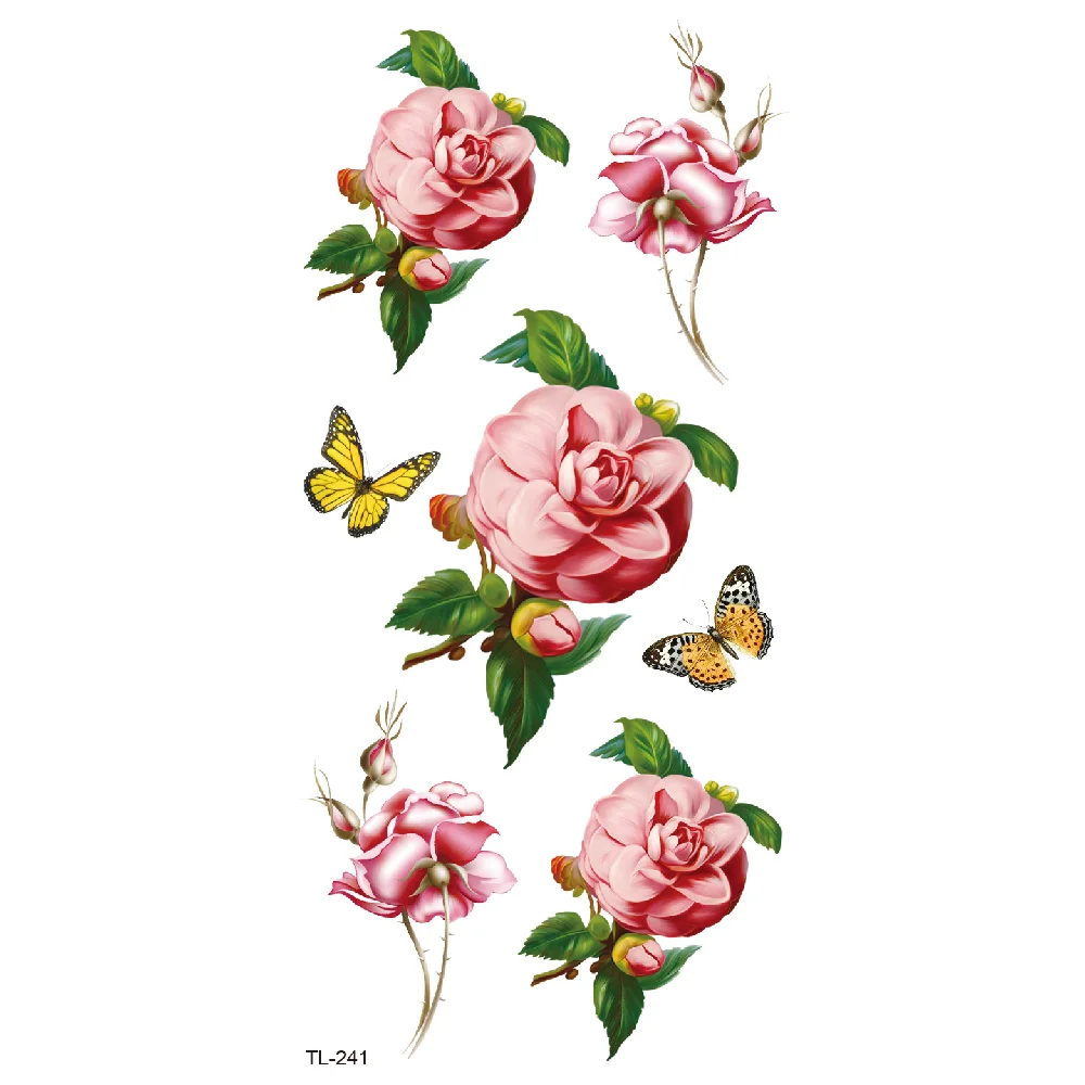 

Flower Tattoo Sticker Flower Scar Temporary Tattoo Sticker Size:190 * 90mm