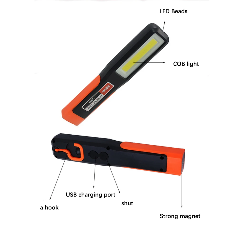 

COB LED Work Light Flashlight Magnetic Base Torch Waterproof Emergency Lamp