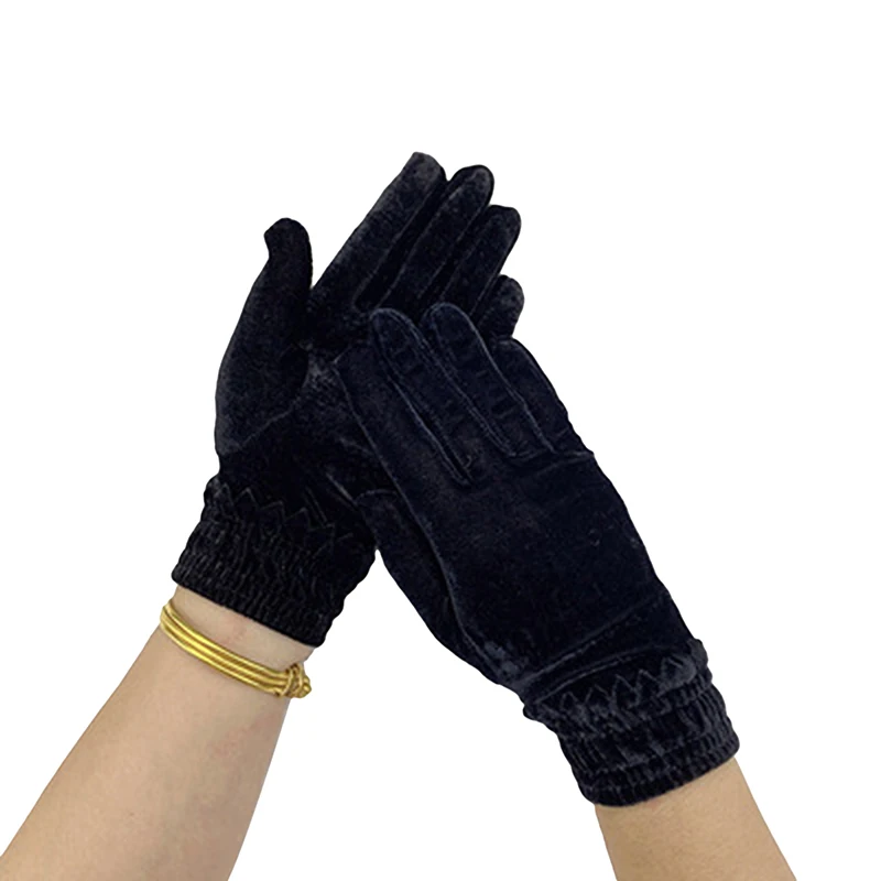 

Women Gloves Elastic Flannel Driving Mittens Women's Gold Velvet Thin Winter Warm Outdoor Sports Fitness Cycling Gloves