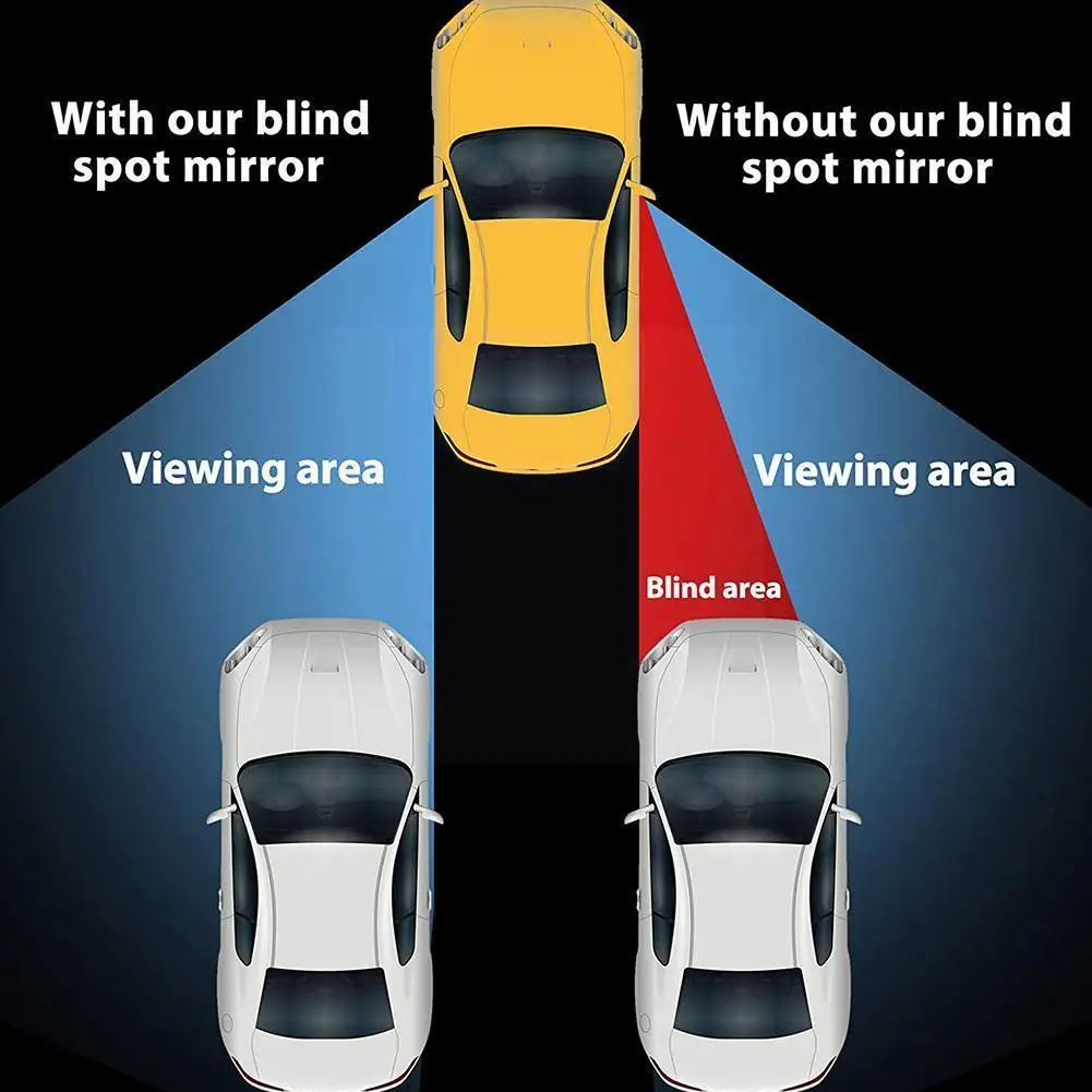 

1 Pair Car Round Frame Convex Blind Spot Mirror Wide-angle Auxiliary Adjustable Rearview Degree Mirror 360 Clear D1O0