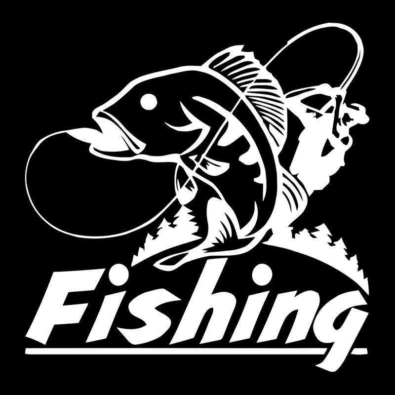 Вырезанная виниловая наклейка для рыбалки, автомобильная наклейка, водостойкая автодекорация на кузове автомобиля, бампере, заднее окно, ноутбук, выберите размер 41391