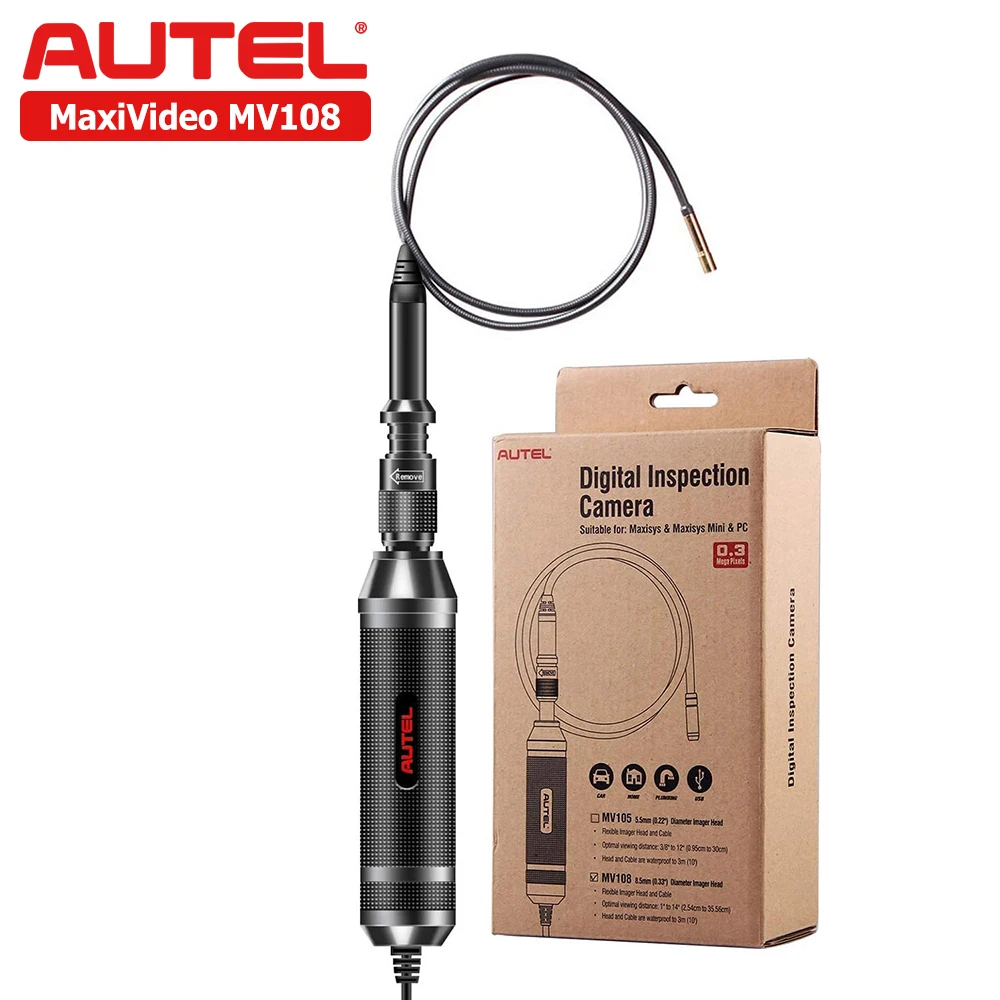 

Autel MaxiVideo MV108, цифровая осмотровая камера для Autel MS909/MK908/MS906TS/MS906BT/MS908P, диаметр 8,5 мм (0,33 дюйма)