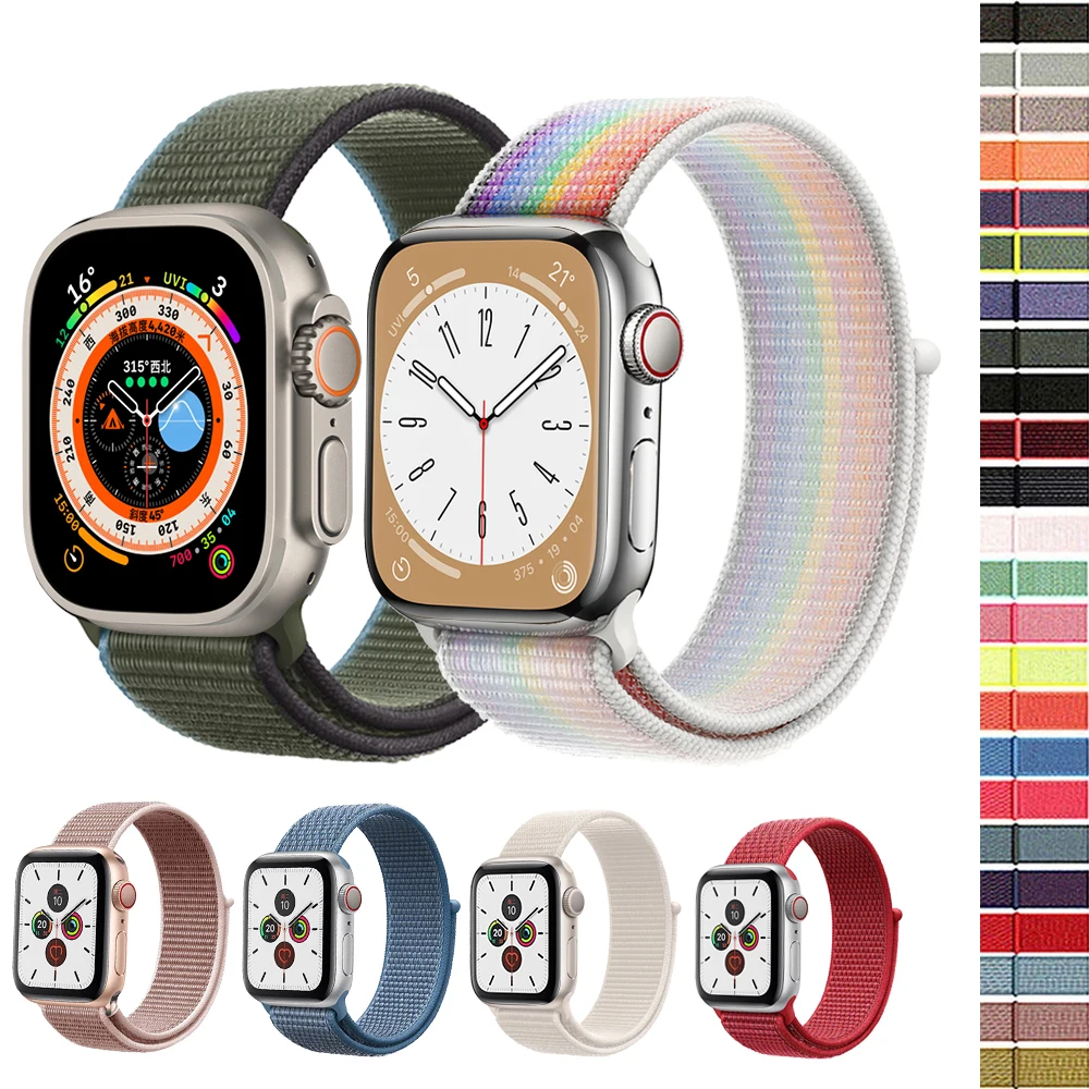 

Nylon Loop for apple watch band 44mm 40mm 45mm 41mm 38mm 42mm 49mm 40 44 45 mm bracelet iWatch series Ultra 8 3 4 5 6 se 7 Strap