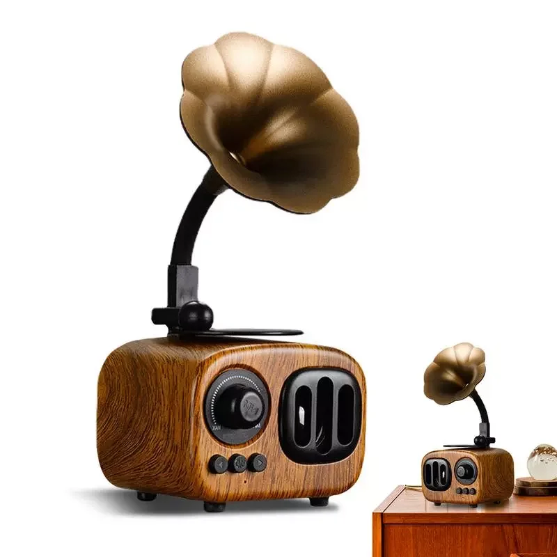 

NEW2023 Speaker Retro Wood Portable Box Wireless Mini speaker Outdoor for Sound System TF FM Radio