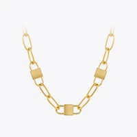 enfashion vintage lock necklaces for women key choker necklace gold color stainless steel fashion jewelry gift collares p203172