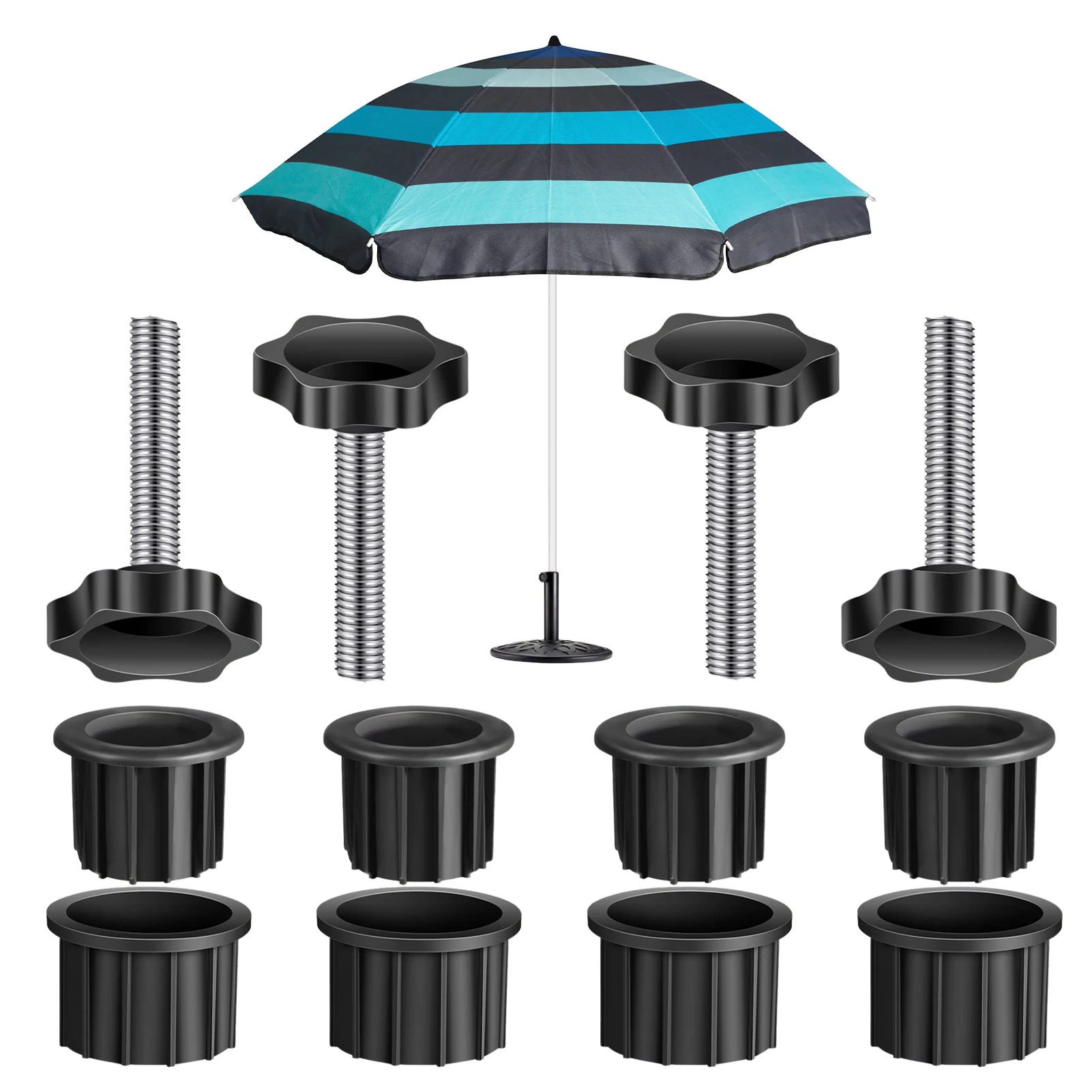 

Round Weight Base Umbrella Stand Round Fillable Patio Umbrella Base Stand Pole Holder Water Sand UV Resistant Lawn Deck Backyard