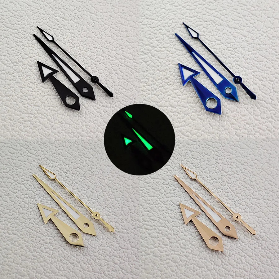 NH35 Аксессуар для часов со стрелками Зеленые светящиеся стрелки Розовое золото