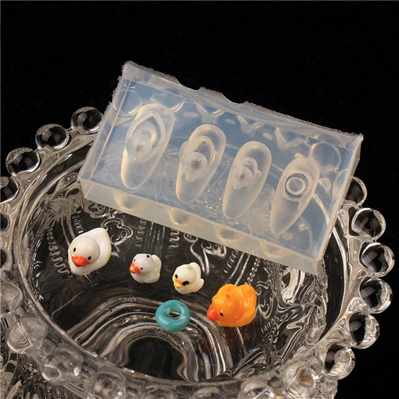 Силиконовые формы для дизайна ногтей Мультяшные милые животные утки узор 3D форма