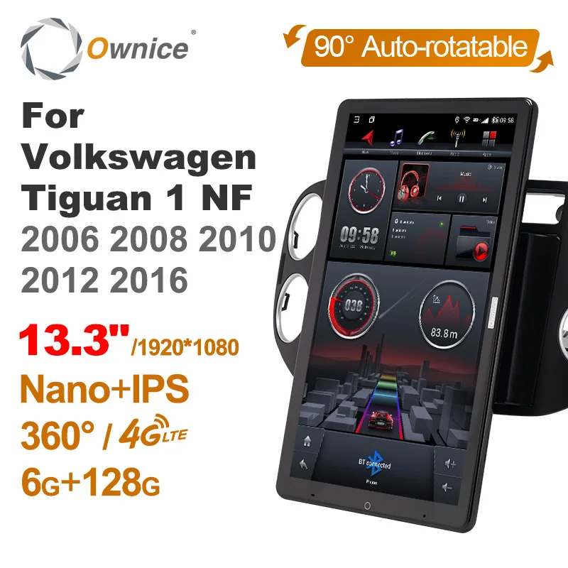 

Автомагнитола Ownice 1din для Volkswagen Tiguan 1 NF 10,0 2006 2008, 2016 дюйма, 13,3*1920, 1080, 4G, LTE, Android 360
