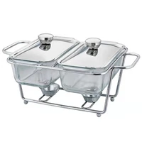 2 sinks glass buffet chafing dish catering heating food warmer freshness container dinner event party