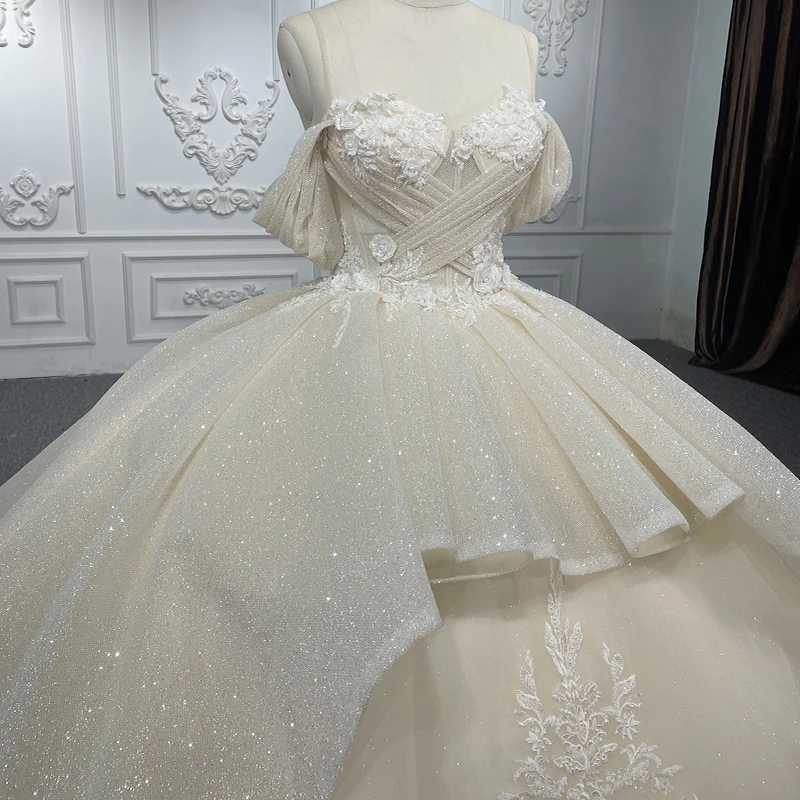 Romantic Wedding Dress 2023 Organza Ball Gown Sweetheart Bride Dresses Wedding Appliques Pleat DY9995 Robe De Mariage nouveauté 4
