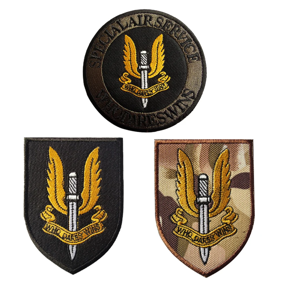 

UK Special Air Service SAS Who Dares WINS Military Patches Tactical Army Hook Loop Pack Badges for Hat Clothes Stickers