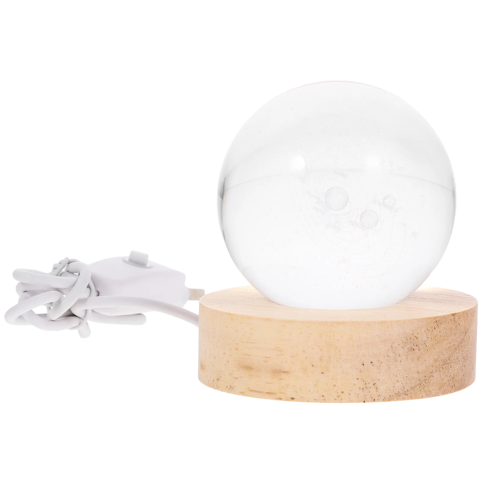 

Crystal Ball Decoration With Stand The Office Gifts Decorate Sphere Ornament Tabletop Abs LED Light Base Display Night Lamp