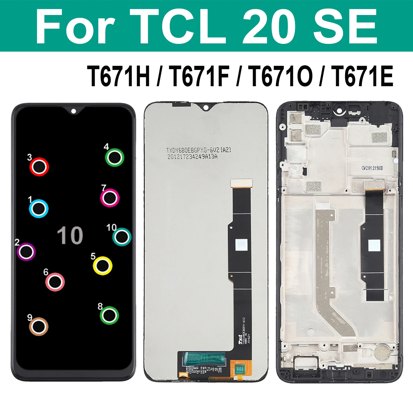 

Original 6.82'' For TCL 20 SE T671H T671F T671O T671E LCD Display Touch Screen Digitizer Assembly For TCL20 SE TCL 20SE LCD