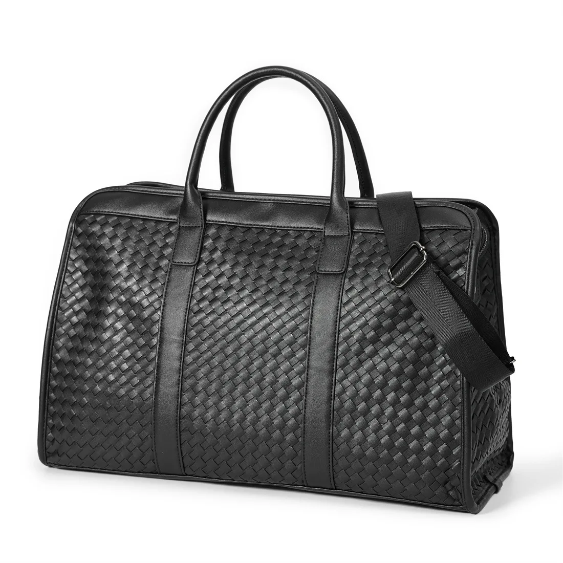 

Мужская вместительная плетеная Дорожная сумка из искусственной кожи высокого качества, модная деловая сумка, сумка для спортзала, сумка на ...