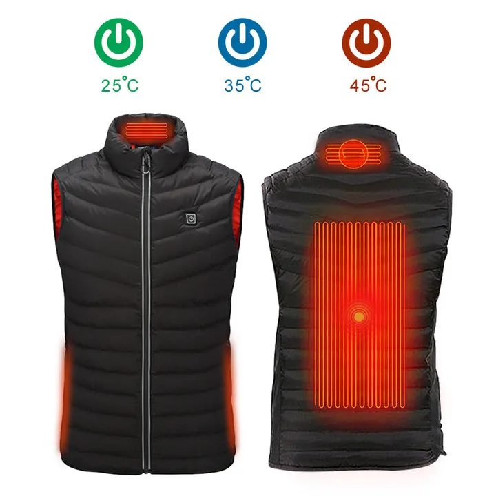

Outdoor Electric Heated Vest USB Heating Vest Winter Thermal Cloth Feather Hot Sale Camping Hiking Warm Hunting Jacket