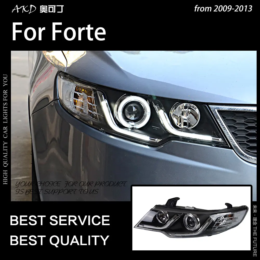 AKD Car Styling Head Lamp for Kia Forte Headlights 2009-2015 Forte Coupe LED Headlight LED DRL Hid Bi Xenon Auto Accessories