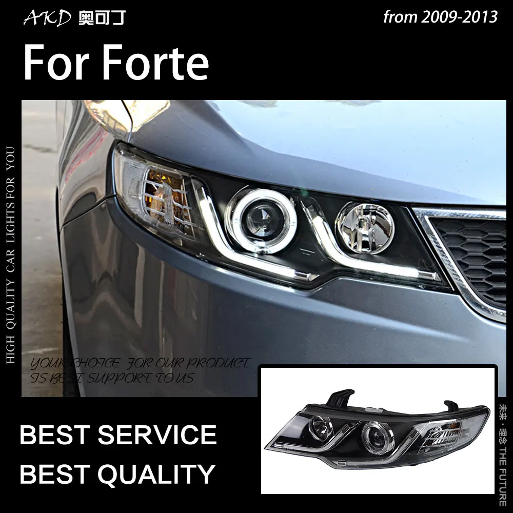 AKD автостайлинг фара для Kia Forte фары 2009-2015 Coupe светодиодный ная DRL Hid Биксеноновые