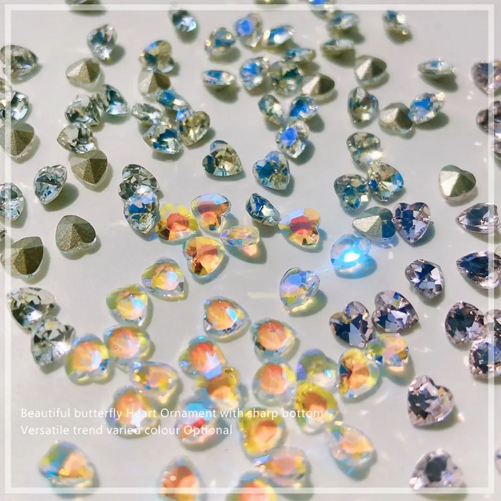 

10Pcs Nail Decoration Charms 3D Top Quality Nail Art Drill Diamond Heart Butterfly Crystal