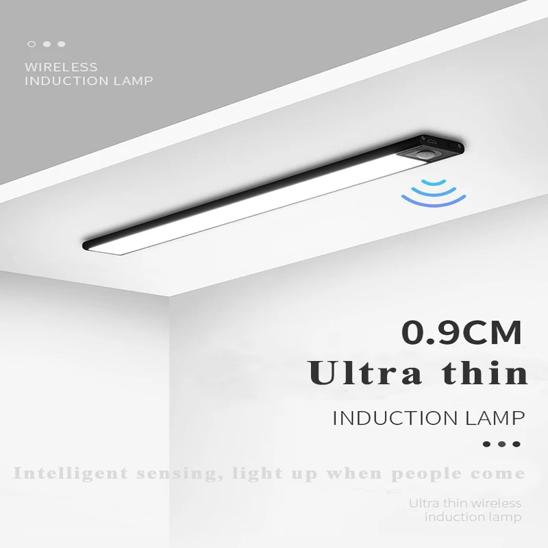 

Modern Motion Sensor Lights For Cabinets Ultra-thin Lamp Wireless USB Charging Wardrobe Bedroom Night Light For Kitchen Corridor