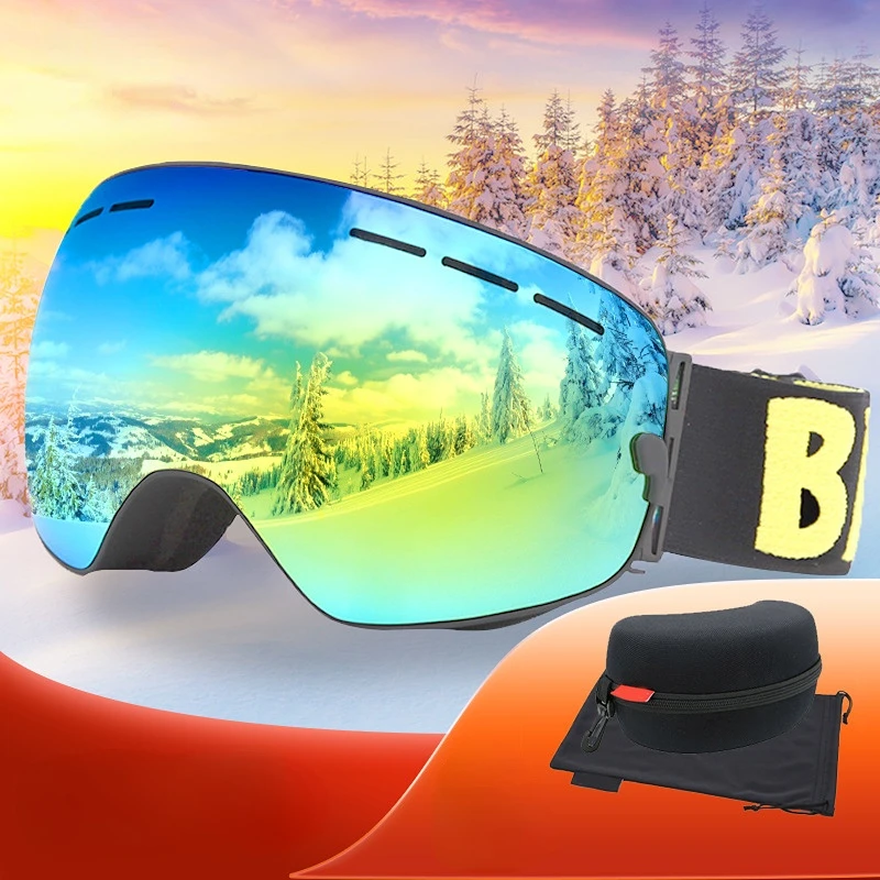 Professional Skiing Eyewear Ski Goggles Double Layers Lens Anti Fog Big Ski Glasses Skiing Snowboard Men Women Outdoor Sport