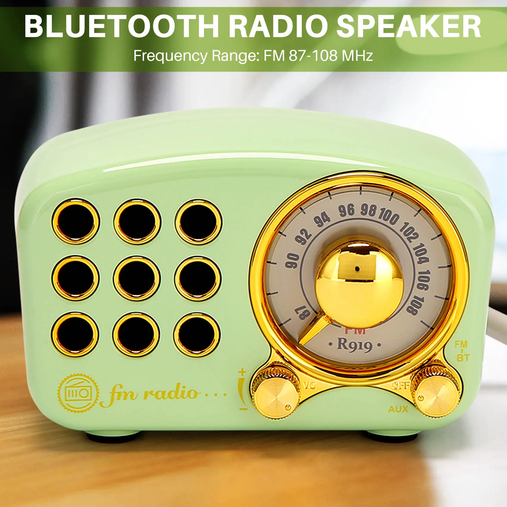 R919 Ретро-радио Bluetooth-динамик FM-радио в старомодном классическом стиле Bluetooth слот